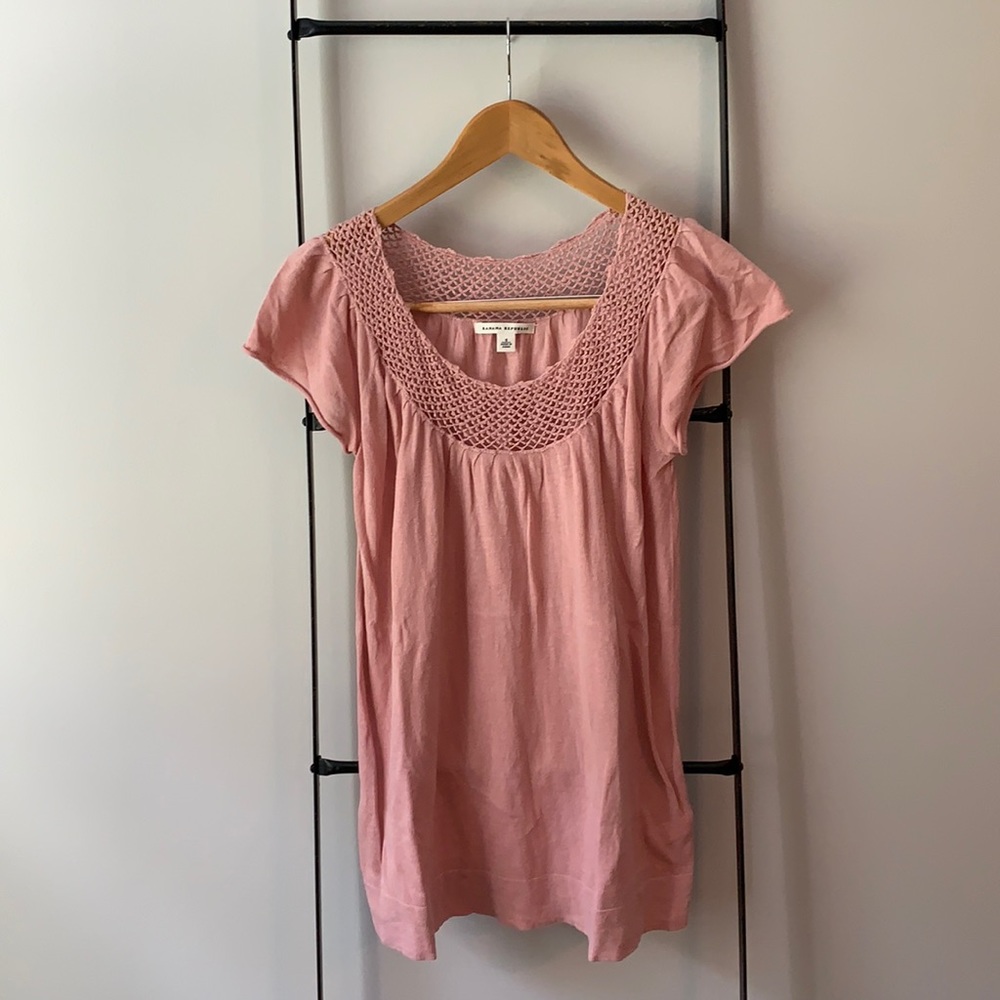Banana Republic Pink Cap Sleeve Pullover Top